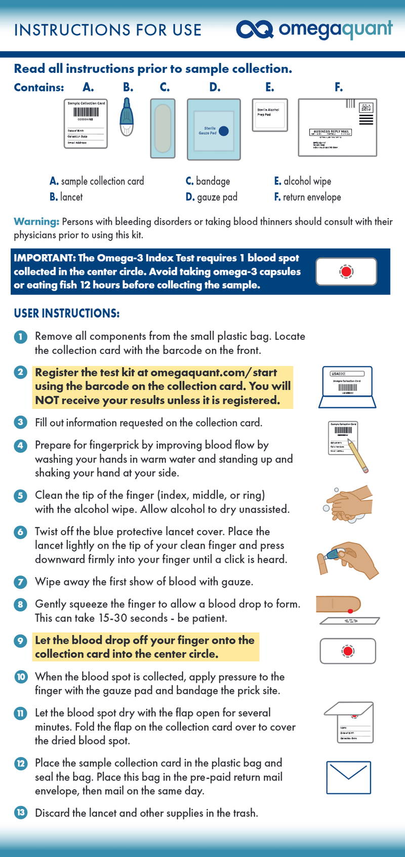 The Omega-3 Index Plus Test OmegaQuant Label