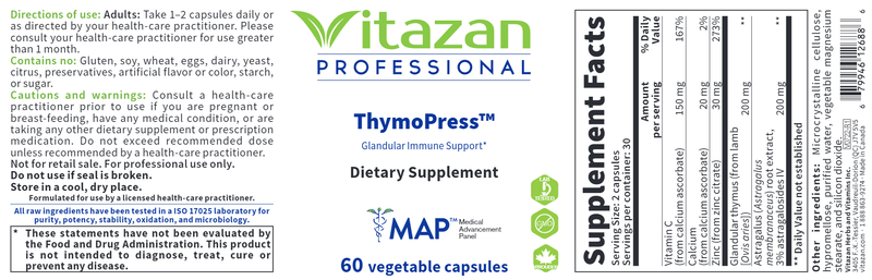 ThymoPress Vitazan Pro Label