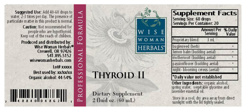 Thyroid II 4 oz (Wise Woman Herbals) Label