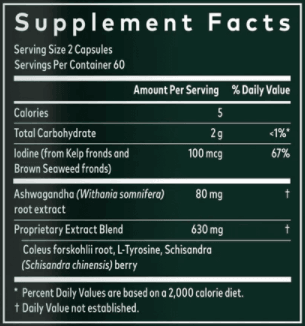 Thyroid Support 120ct (Gaia Herbs) supplement facts