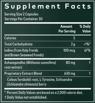 Thyroid Support 60ct (Gaia Herbs) supplement facts