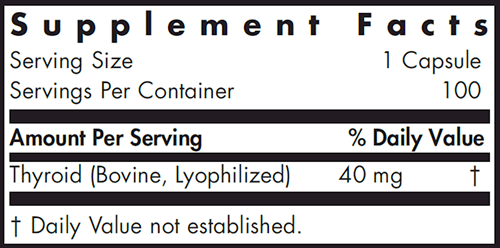 Thyroid (Allergy Research Group) supplement facts