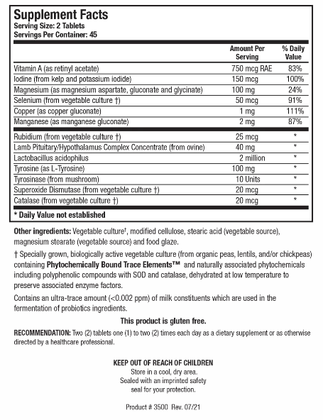 Thyrostim (Biotics Research) Supplement Facts