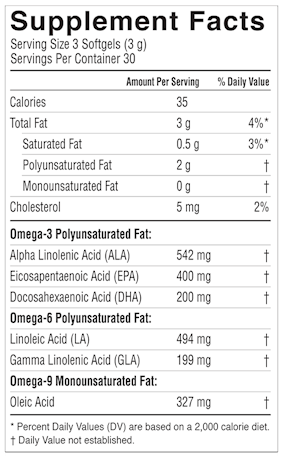 Total Omega Lemonade Flavor (Barlean's Organic Oils) supplement facts