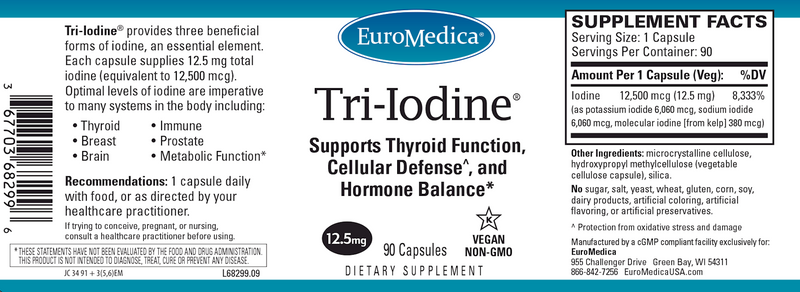 Tri Iodine 12.5 mg (Euromedica) Label