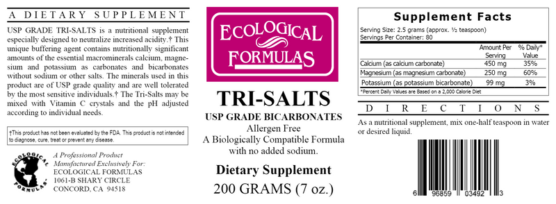 Tri-Salts 200g (Ecological Formulas) Label