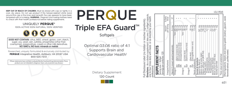 Triple EFA Guard (Perque) 120ct Label