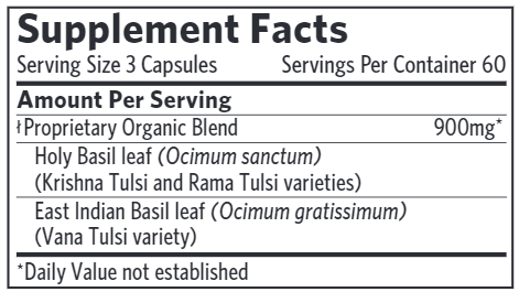 Tulsi-Holy Basil 180ct (Organic India) Supplement Facts