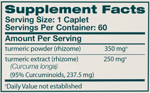 Turmeric Himalaya Wellness supplement facts