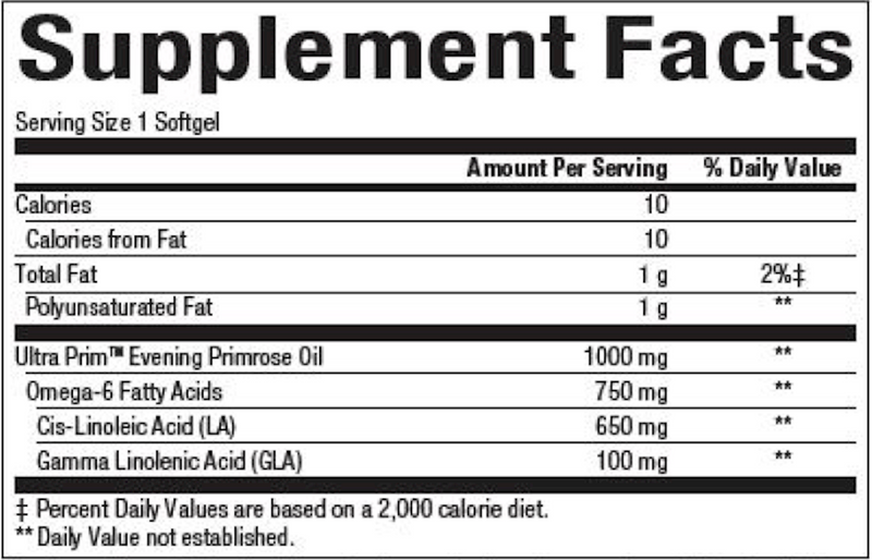 Ultra Prim EPO 1,000 mg (Natural Factors) 90ct Supplement Facts