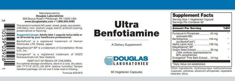 Ultra Benfotiamine Douglas Labs Label