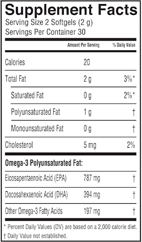 Ultra EPA-DHA Fish Oil (Barlean's Organic Oils) supplement facts