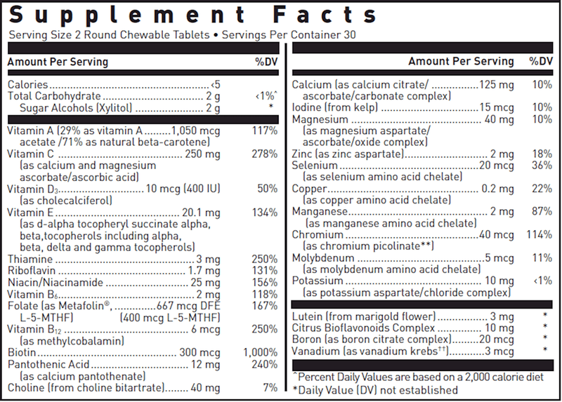 Ultra Preventive Kids Douglas Labs supplement facts