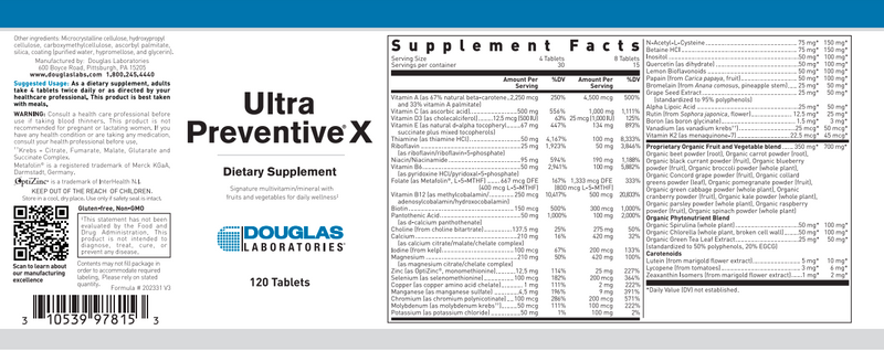 Ultra Preventive X (Douglas Labs) Label