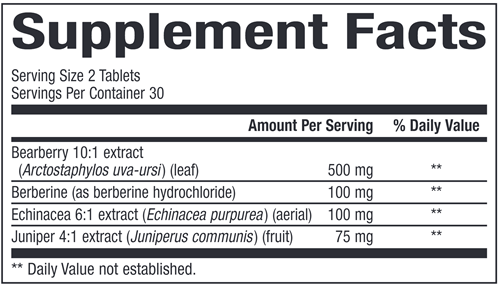 Urinary Tract Health Support Bioclinic Naturals Supplement Facts