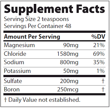 Utah Sea Minerals Trace Minerals Research supplement facts