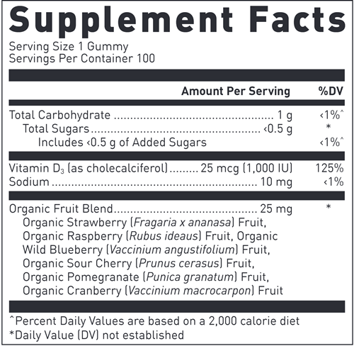 VITAMIN D GUMMY Douglas Labs supplement facts