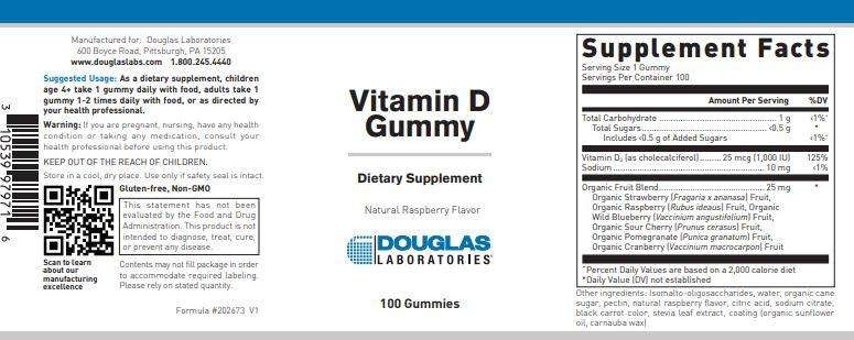 VITAMIN D GUMMY Douglas Labs label