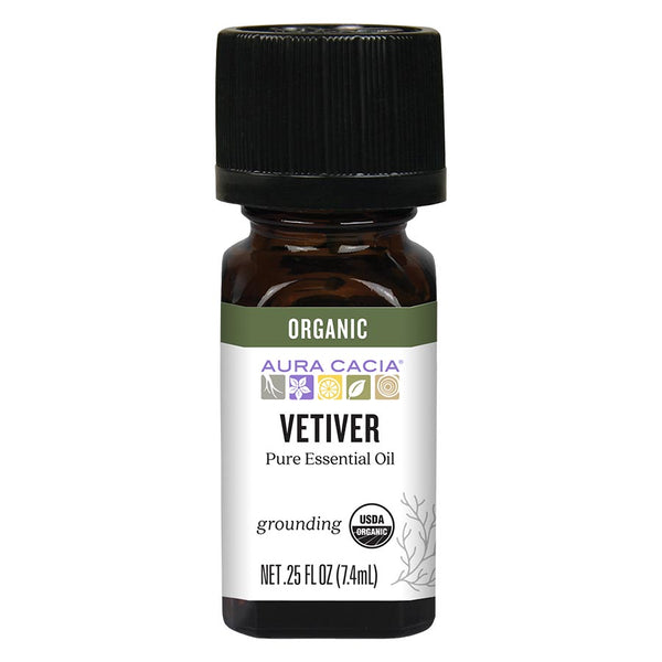 Vetiver Organic Essential Oil (Aura Cacia) Front