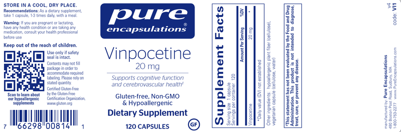 Vinpocetine 20 Mg. 120 Count