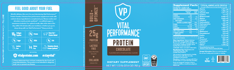 Vital Performance Protein Chocolate (Vital Proteins) Label