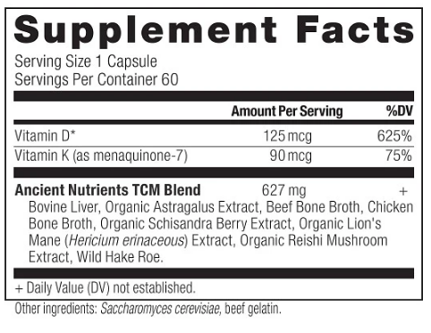 Vitamin D (Ancient Nutrition) Supplement Facts