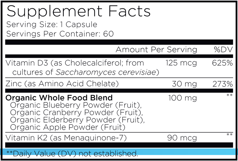 Vitamin D K2 & Zinc Amen Supplement Facts