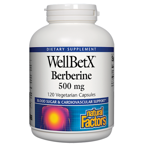 WellBetX Berberine 500 mg (Natural Factors) 120ct Front