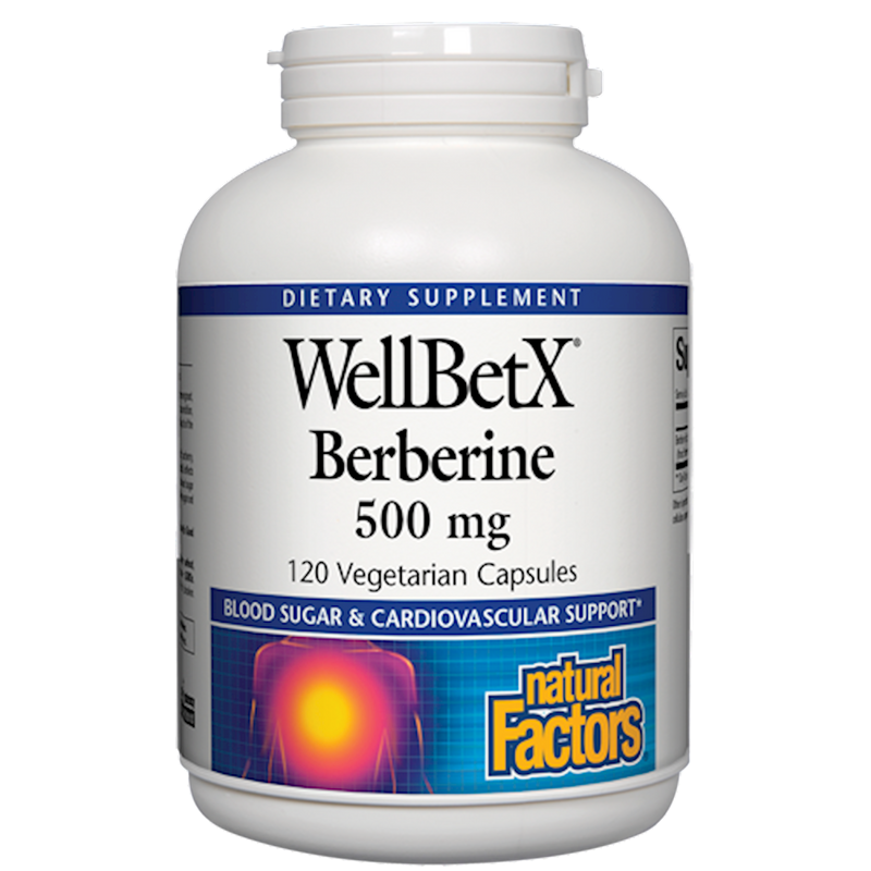 WellBetX Berberine 500 mg (Natural Factors) 120ct Front