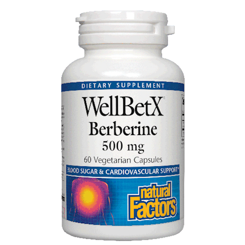 WellBetX Berberine 500 mg (Natural Factors) 60ct Front