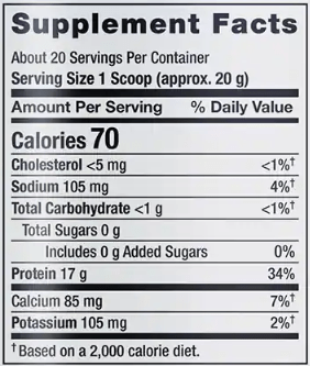 Wellness Code® Whey Protein Isolate (Vanilla) (Life Extension) Supplement Facts