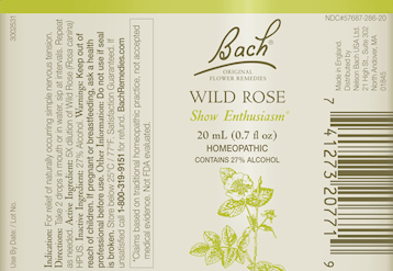 Wild Rose Flower Essence (Nelson Bach) Label