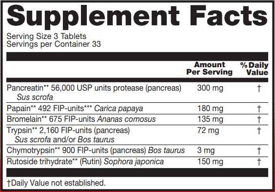 BACKORDER ONLY - Wobenzym N Revised 100 Count