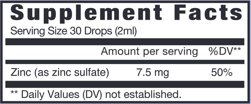 Zinc Liquid (Eidon) Supplement Facts