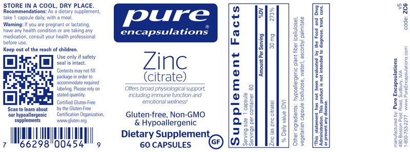 Zinc (Citrate) 60ct