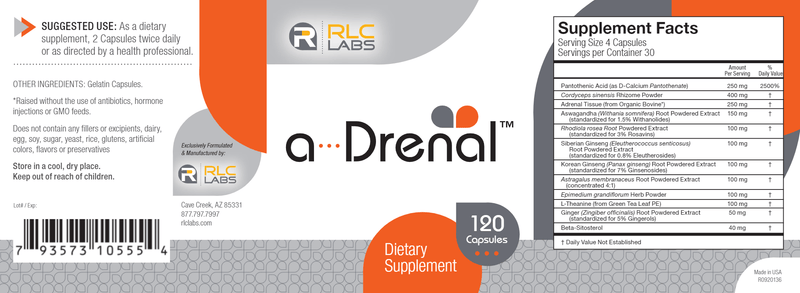 a-Drenal (RLC Labs) Label