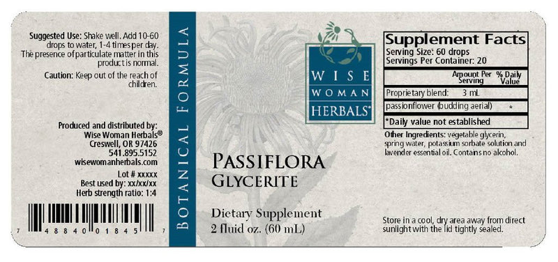 Passiflora Glycerite passionflower 2oz Wise Woman Herbals products