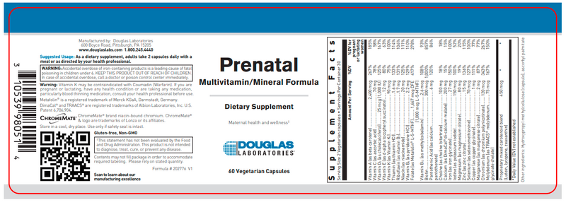 Prenatal (Douglas Labs) label