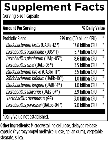 ProbioMed 50 Designs for Health supplement facts